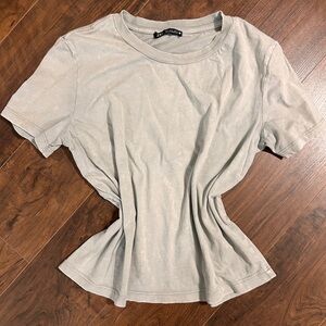 Zara Soft Gray Short Sleeve Top